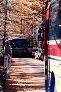 上高地を発車直後