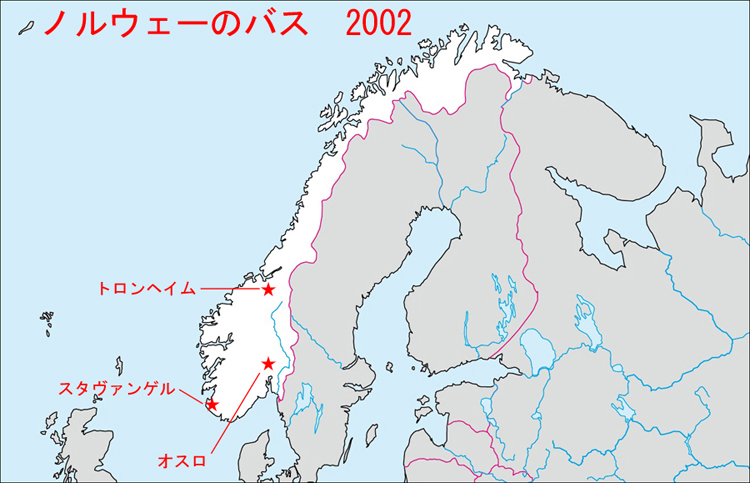 ノルウェーのバス 2002　撮影場所