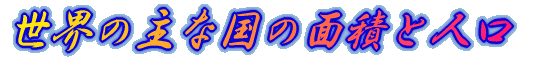 世界の主な国の面積と人口