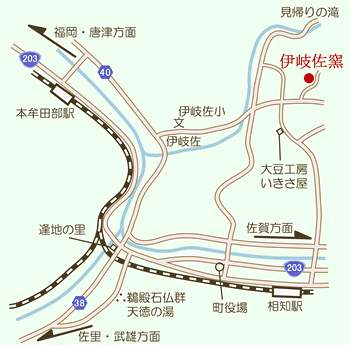 伊岐佐窯地図