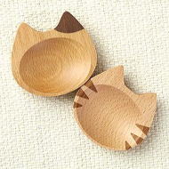 Mio 木製ネコ豆皿（フェイス）8cm