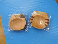 Mio 木製ネコ豆皿（フェイス）8cm