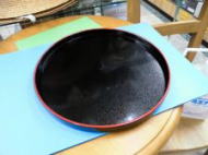 みやび　丸盆　黒天朱SL　9寸