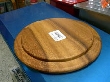 アカシア木製プレート　リム付丸20cm