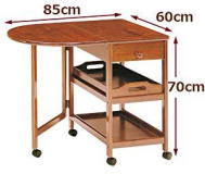 弘益 KW-415 木製テーブル付きワゴン