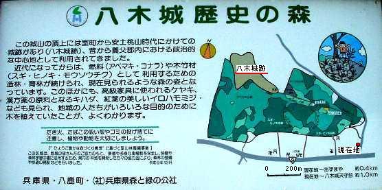 写真3:「八木城歴史の森」の説明板。