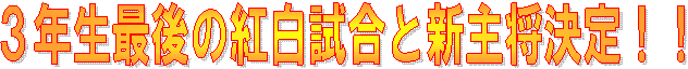 3年生最後の紅白試合と新主将決定!!
