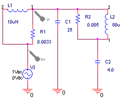 Equivalent circuit (parallel method) for arm low frequency resonance