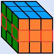 ６面が完成したルービックキューブの図