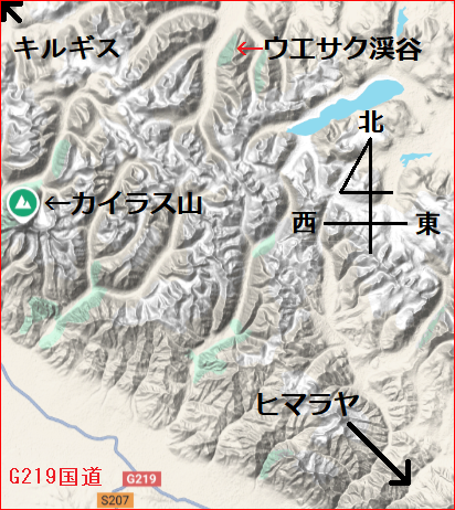 ヒマラヤのウエサク渓谷の場所を示す地図